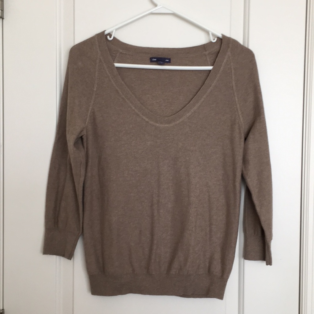 Gap sweater, 3/4 sleeve, taupe